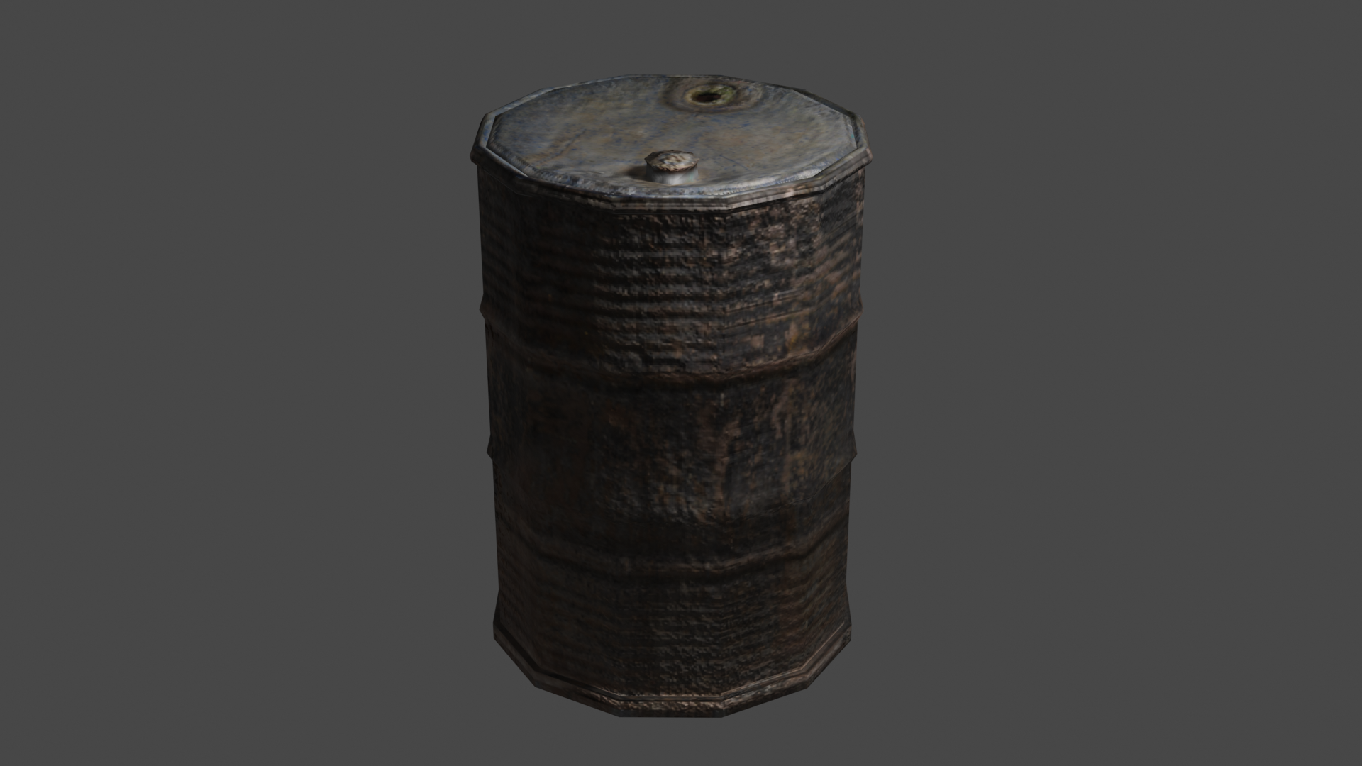 RUSTY METAL BARREL  (LOW POLY) preview image 1